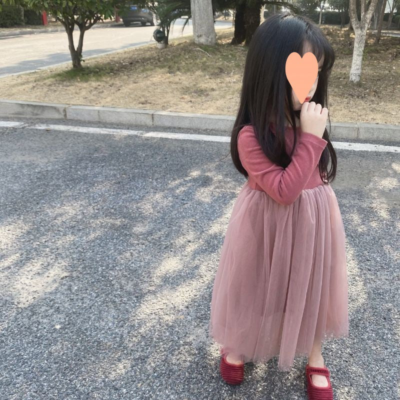 Soft Skin-friendly Long Sleeve Tulle Tutu Princess Dress