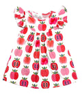 An Apple a Day Flutter Milk Silk Dress