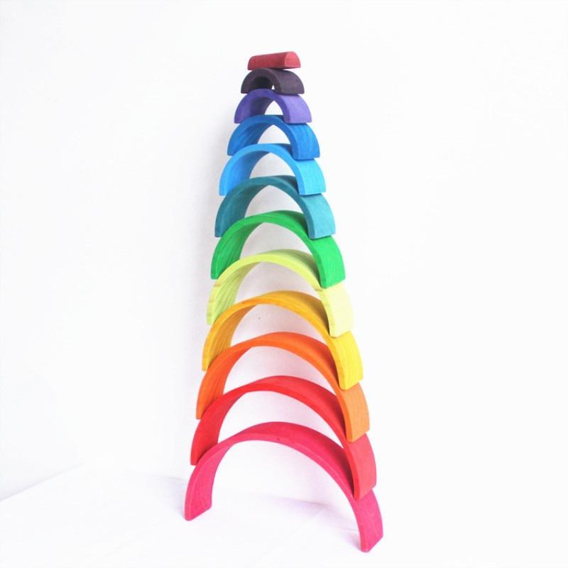 Jigsaw Puzzle Large 12-piece Arch Bridge Rainbow Building Blocks Early Childhood Education Toys