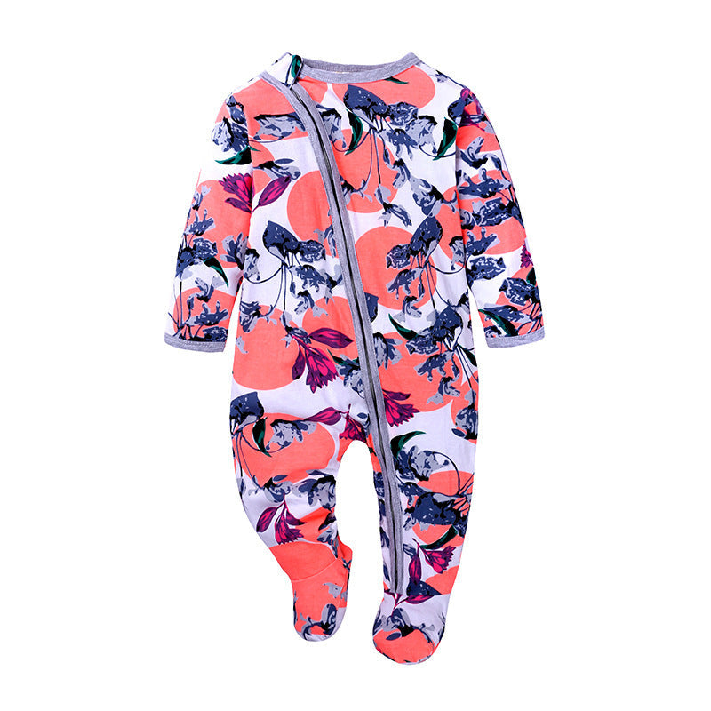 Baby Double Zipper Baby Long Sleeved Climbing Spring Jacket