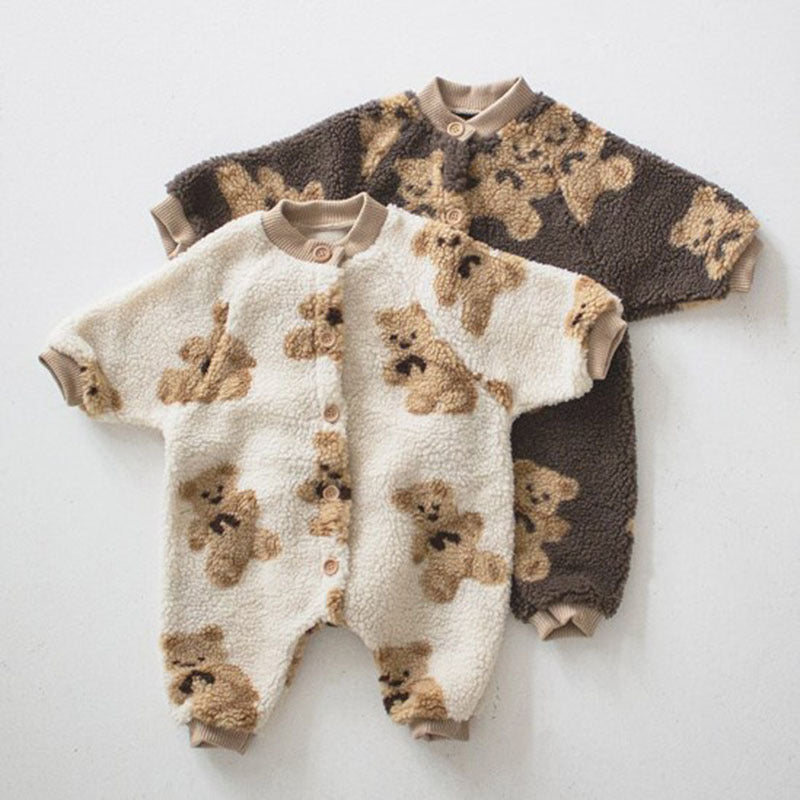 Outdoor Clothes Cute Bear Lamb Wool One-piece Coat