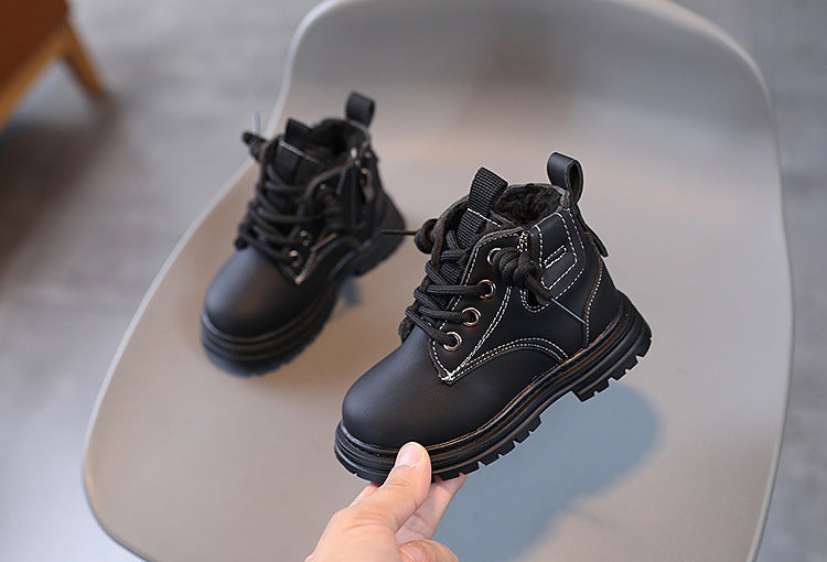 Baby Soft Bottom Short Boots High-top With Velvet Thickening Thermal Cotton Shoes