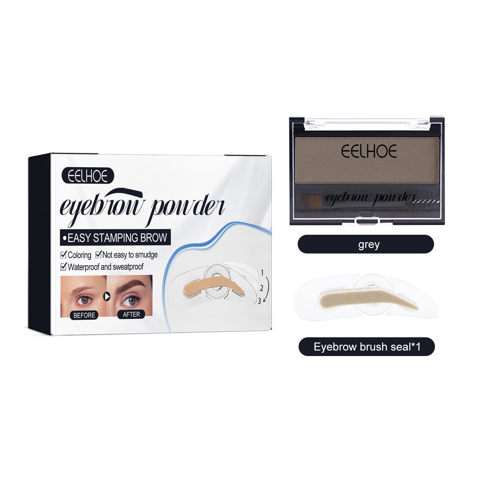 Eyebrow Powder Set Makeup Natural Lasting Waterproof Not Easy To Decolorize Dizzy Lazy Seal Eyebrow Powder Set