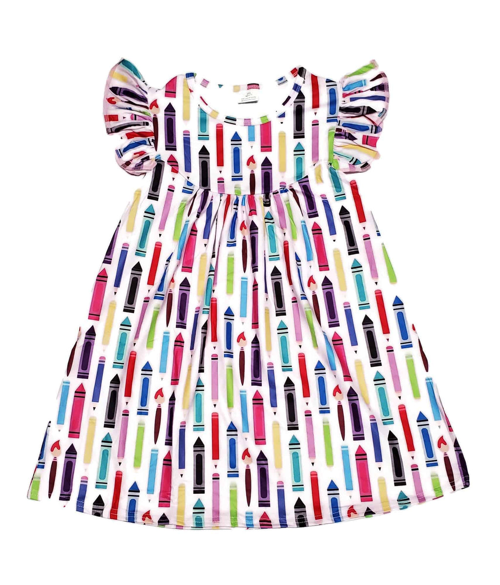 Artist Tools Milk Silk Flutter Dress