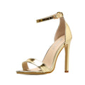 High Heels Gold And Silver Wedding Shoes Plus Size