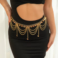 Fashionable retro star waist chain Waist chain metal street photography multi-layer pants chain