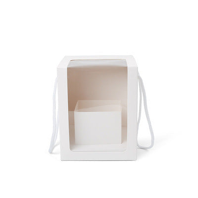 Single-sided Window Pvc Transparent Square Portable Flower Gift Box