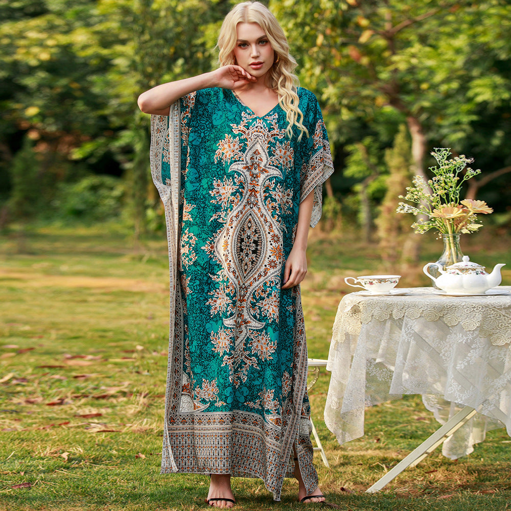 Women's Middle East Plus Size Loose Robe Seaside Resort Dress