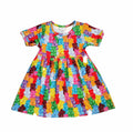 Gummy Bear Short Sleeve Milk Silk Dress