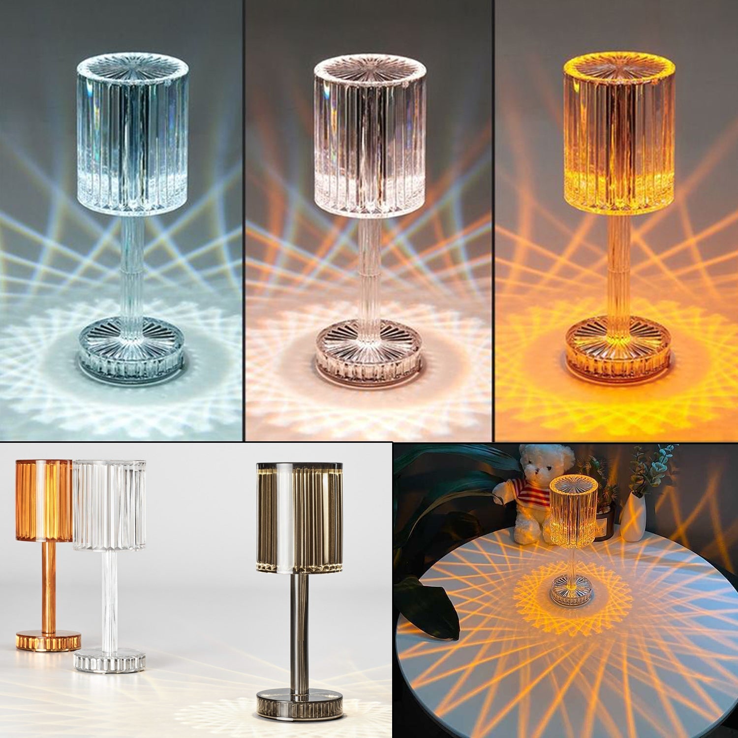 New Crystal Table Lamp Hotel Decoration Diamond Romantic Warm Led For Home Decor Romantic Gift Night Light