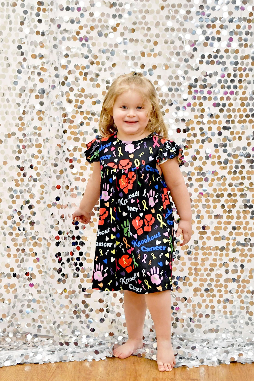 Knockout Cancer Milk Silk Flutter Dress