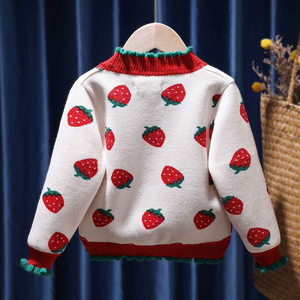 Girls' Fleece-lined Western Style Knitted Sweater Coat
