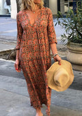 V-neck Plus Size Loose Women's Dress