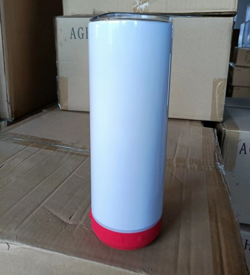 Bulk Pack 20oz Sublimation Bluetooth speaker tumbler. Music Tumblers W/ Lid, Speaker & Straw