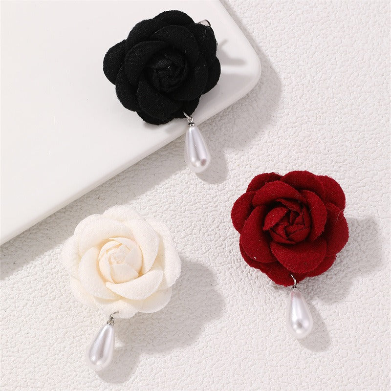Flower pearl brooch female fashion camellia wedding dress decoration female jewelry