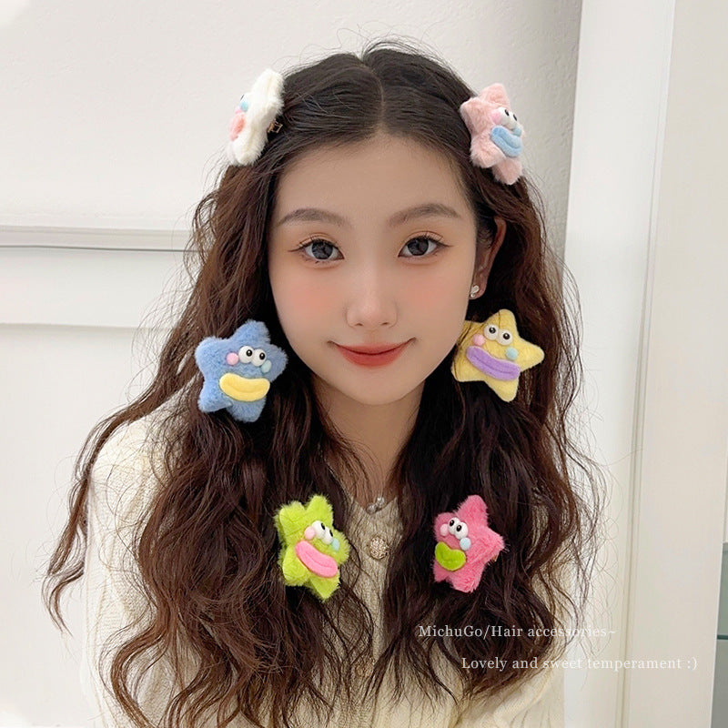 Girly Heart Plush Duckbill Clip