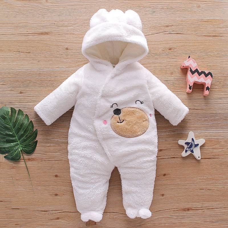Cartoon Bear Velvet Romper Thickened Jumpsuit Romper Korean Trend Version