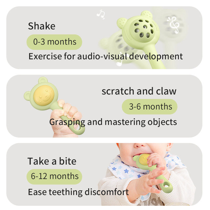 Baby Ringing Bell Toy Can Bite Water Boiled Small Sand Hammer Hand Ringing Bell Sand Hammer