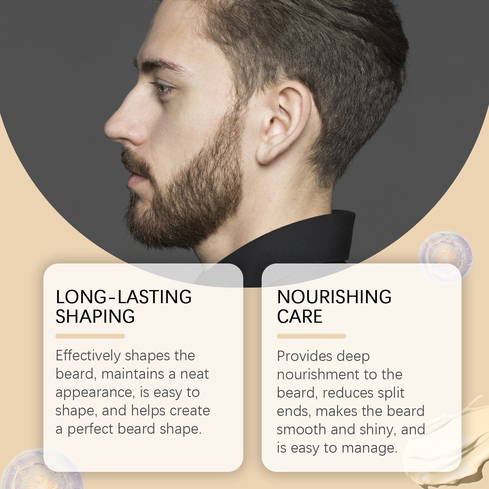 Woodsleep Men's Beard Care Wax, Soft, Set And Nourishing Care Care, Moisturizing, Gentle And Comfortable Beard