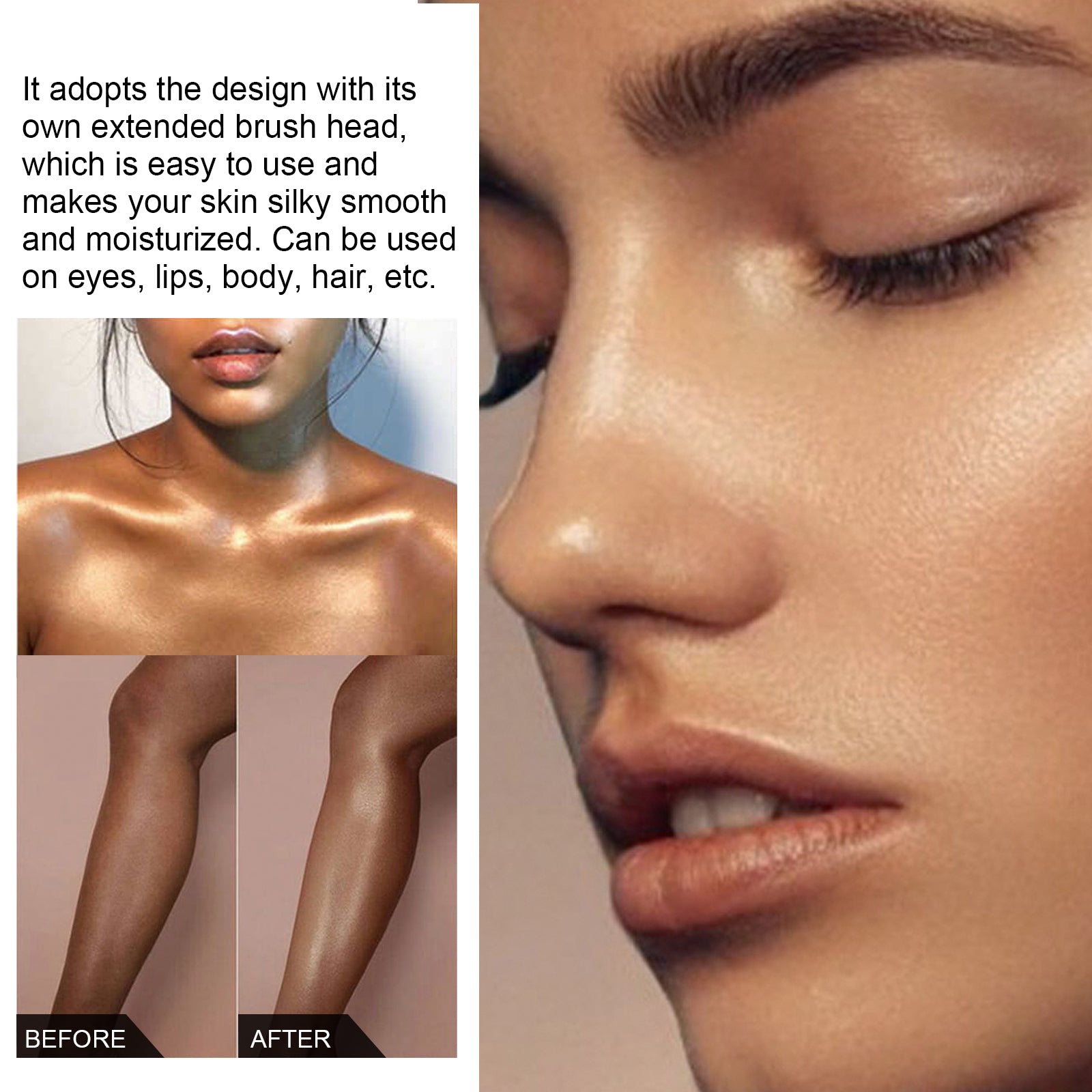 Highlighter Pat Powder, Light Highlighter Natural 3D Contoring Powder