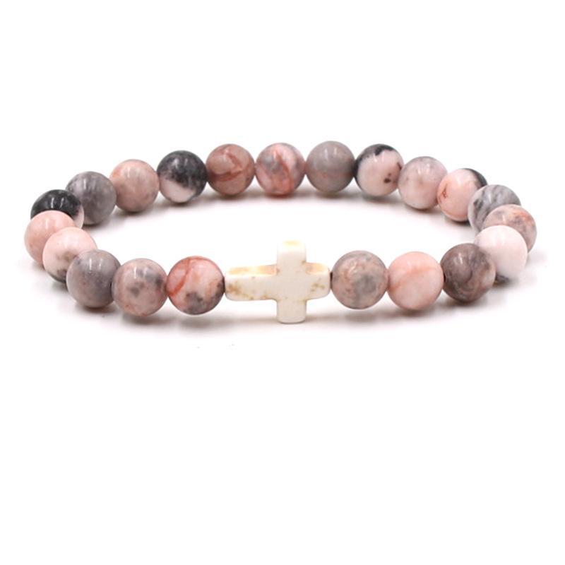Fashion bead jewelry cross bracelet
