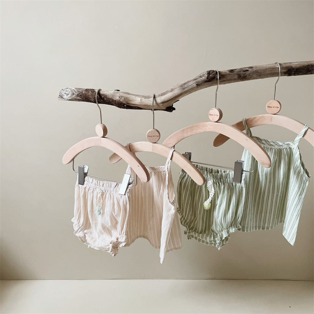 Striped Spaghetti Straps Shorts Suit Baby Girl Two-piece Suit Suit