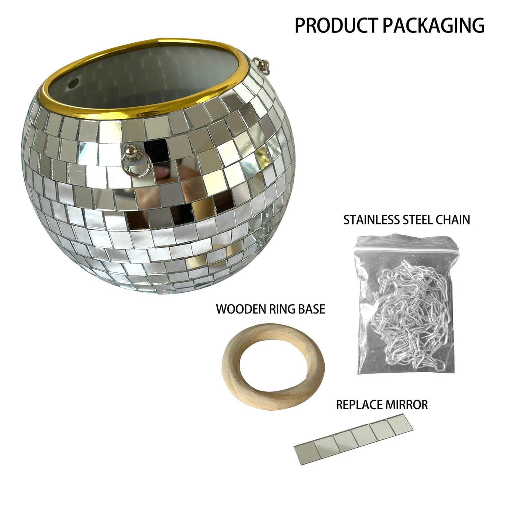 Cross-border Disco Ball Planter Hanging Mirror Spherical Plastic Flowerpot