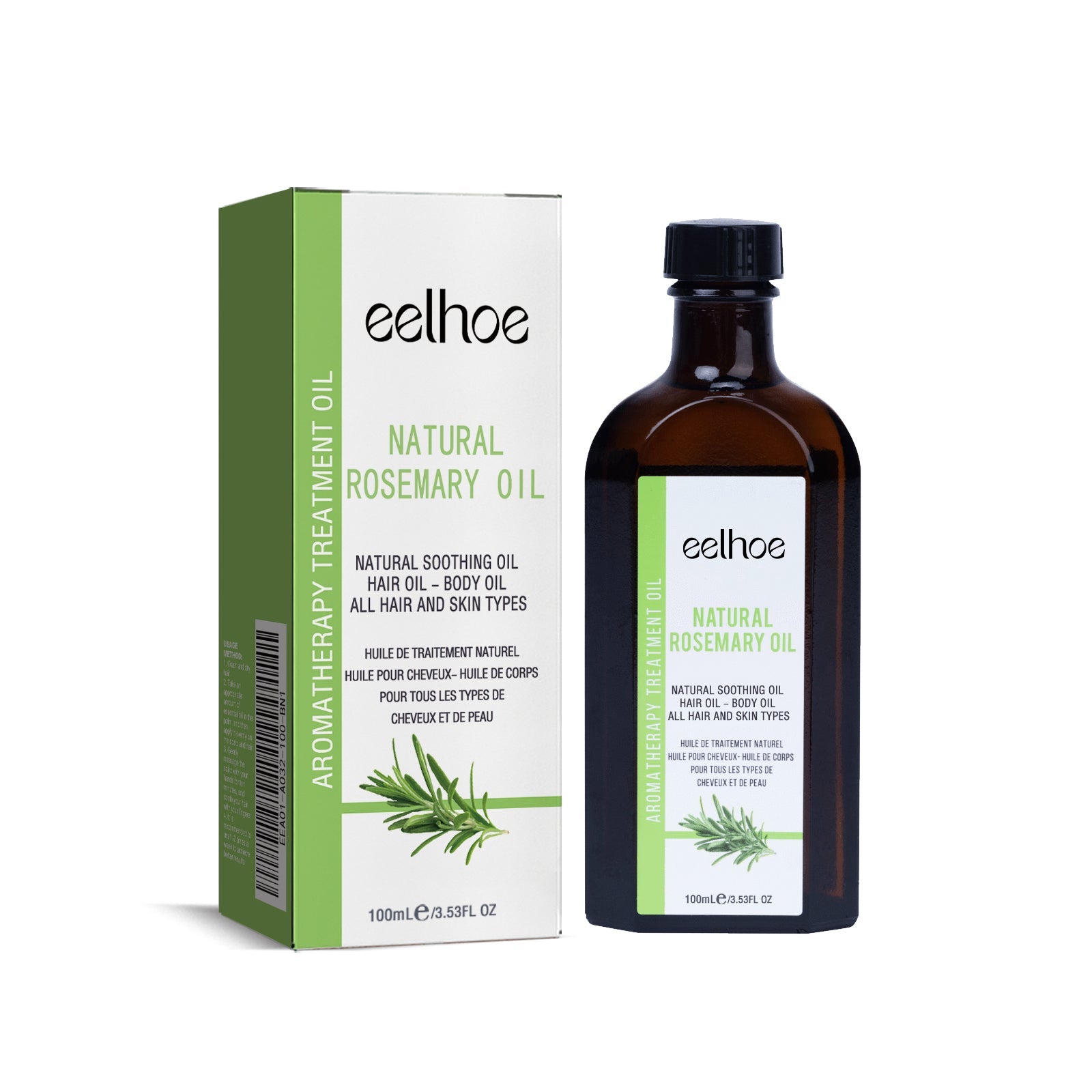 Rosemary Essential Oil For Hair Care, Anti-Frizz, Long Lasting, Soft Stay, Repair, Perm And Dye Hair Care