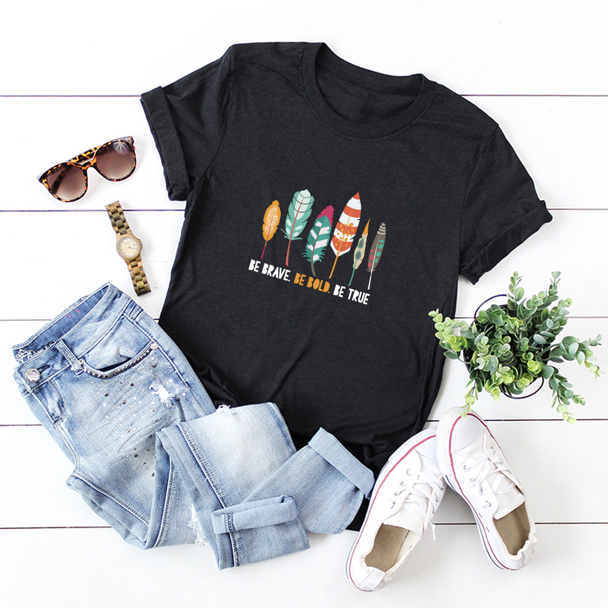 Casual Plus Size Cotton Women's Short Sleeve