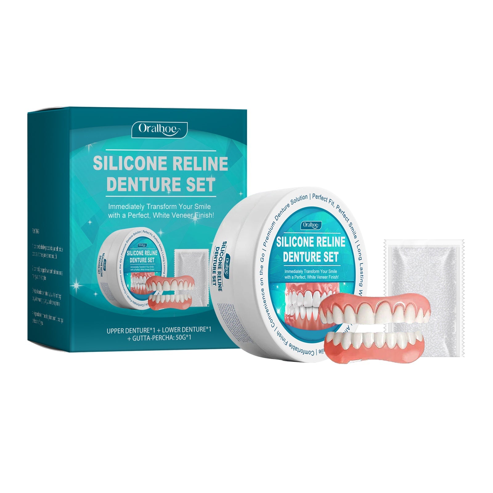 Cosmetic Denture Set To Enhance Smile Appearance Comfortable Material Denture Dental Cosmetic Set