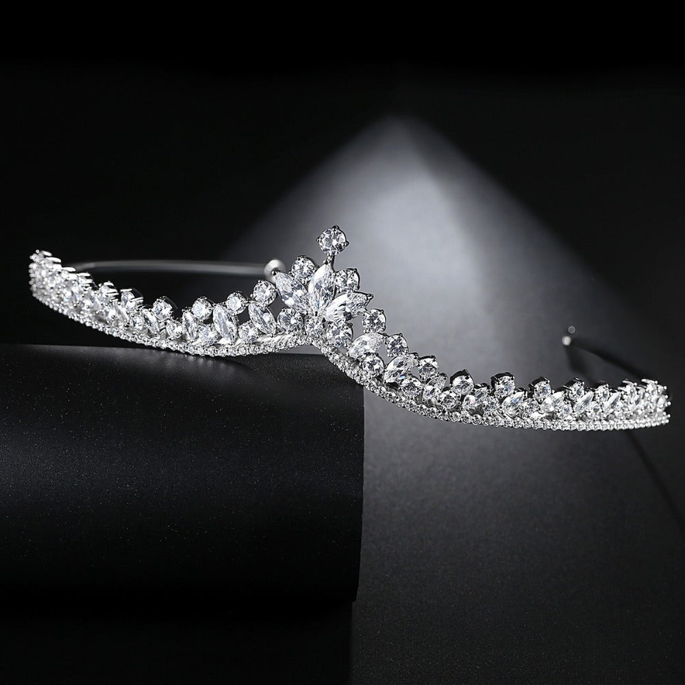Crown Wedding Copper Set 3A Zircon Fashion Hair Hoops and Combs Bride Exquisite Headwear Wedding Jewelry for Women