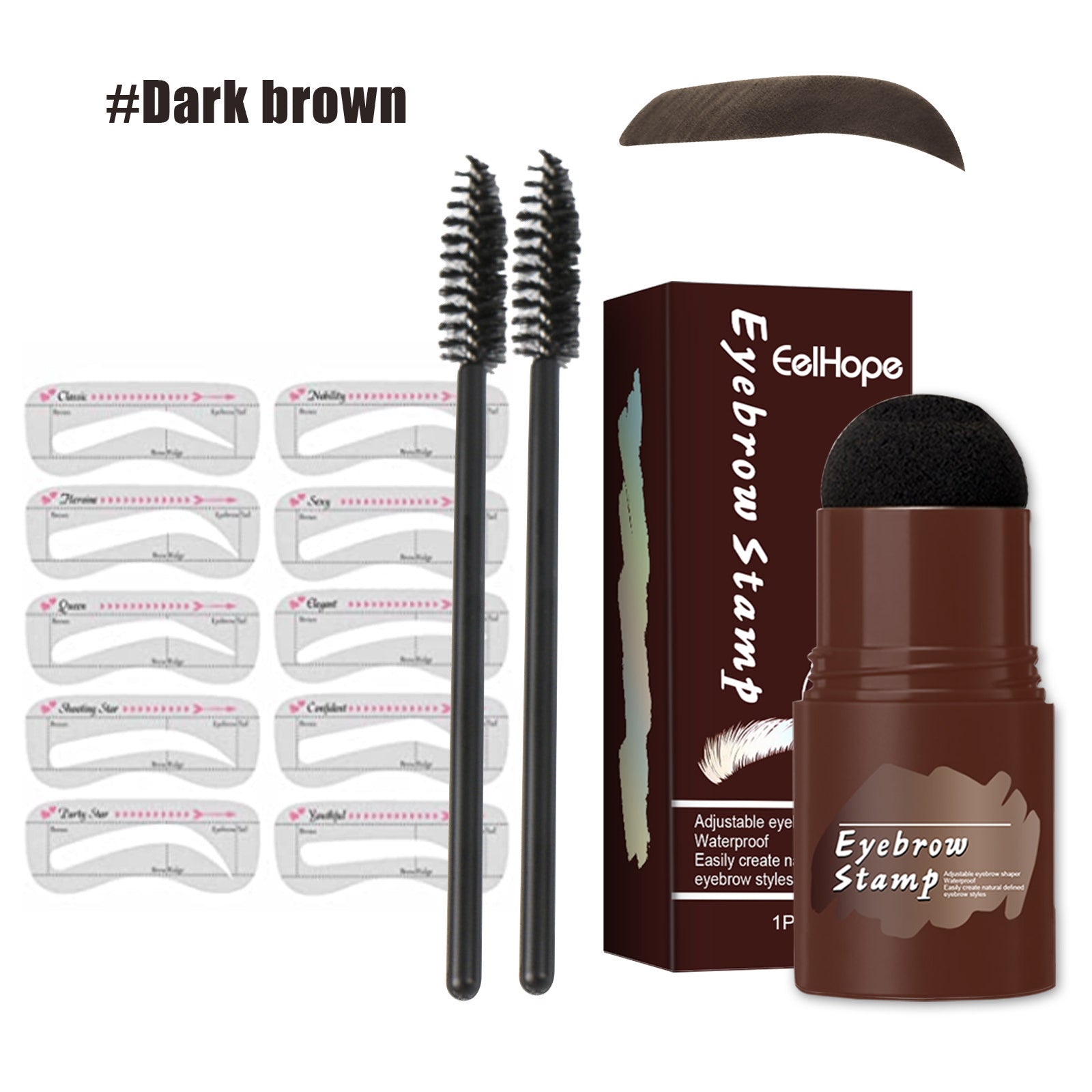 Brow Print Set Quick Brow Makeup Lazy Hairline Powder Repair Natural Waterproof Contouring Shadow