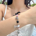 Ocean vacation style starfish versatile set, handmade small fresh pearl alloy necklace