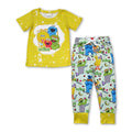 Yellow bleached top biscuit pants kids boys outfits