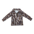 Long sleeves camo boys hunting zip pullover
