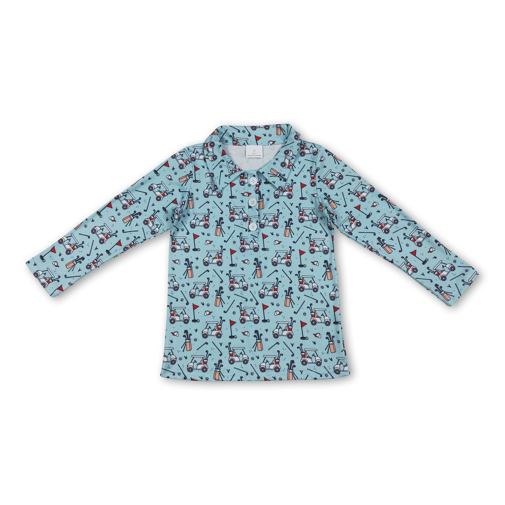 Long sleeves golf kids boys polo shirt