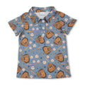 Short sleeves stars baseball kids boys polo shirt