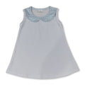 Light blue plaid sleeveless white baby kids top