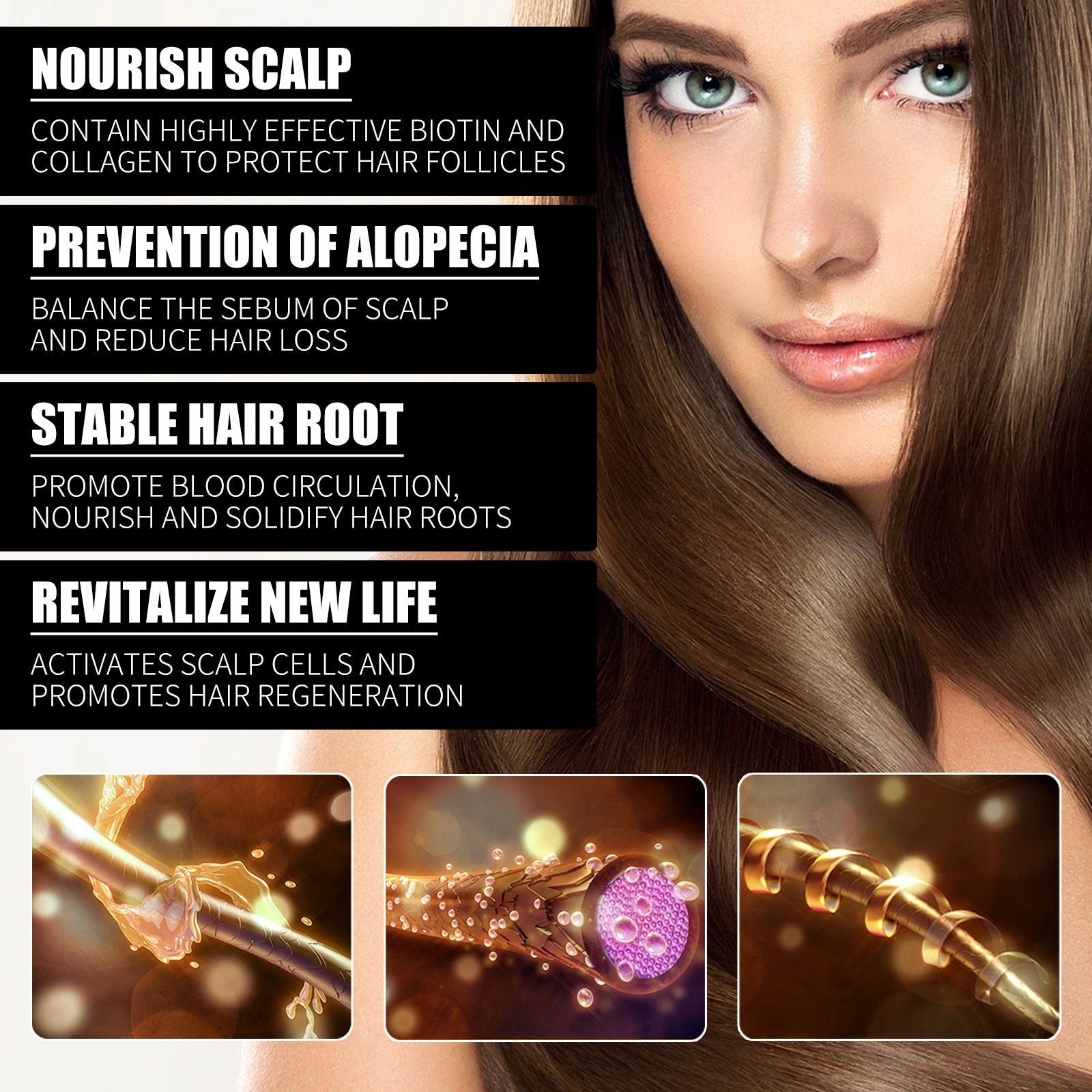 Collagen B7 Vitamin Hair Care Essential Oil Nourishes Hair Gently And Softens Hair