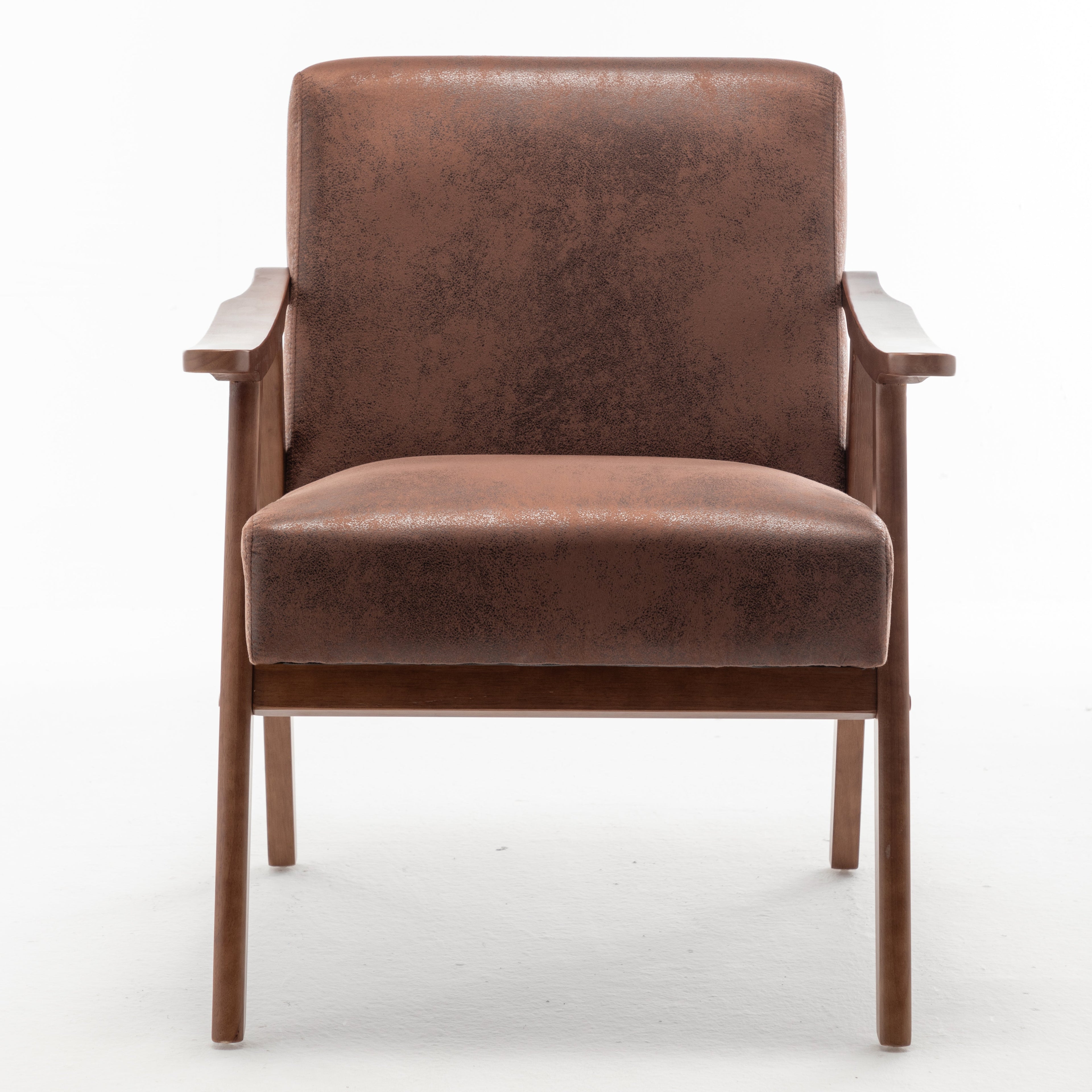 Medieval modern chair, solid wood frame living room chair, accent chair with ultra thick backrest
