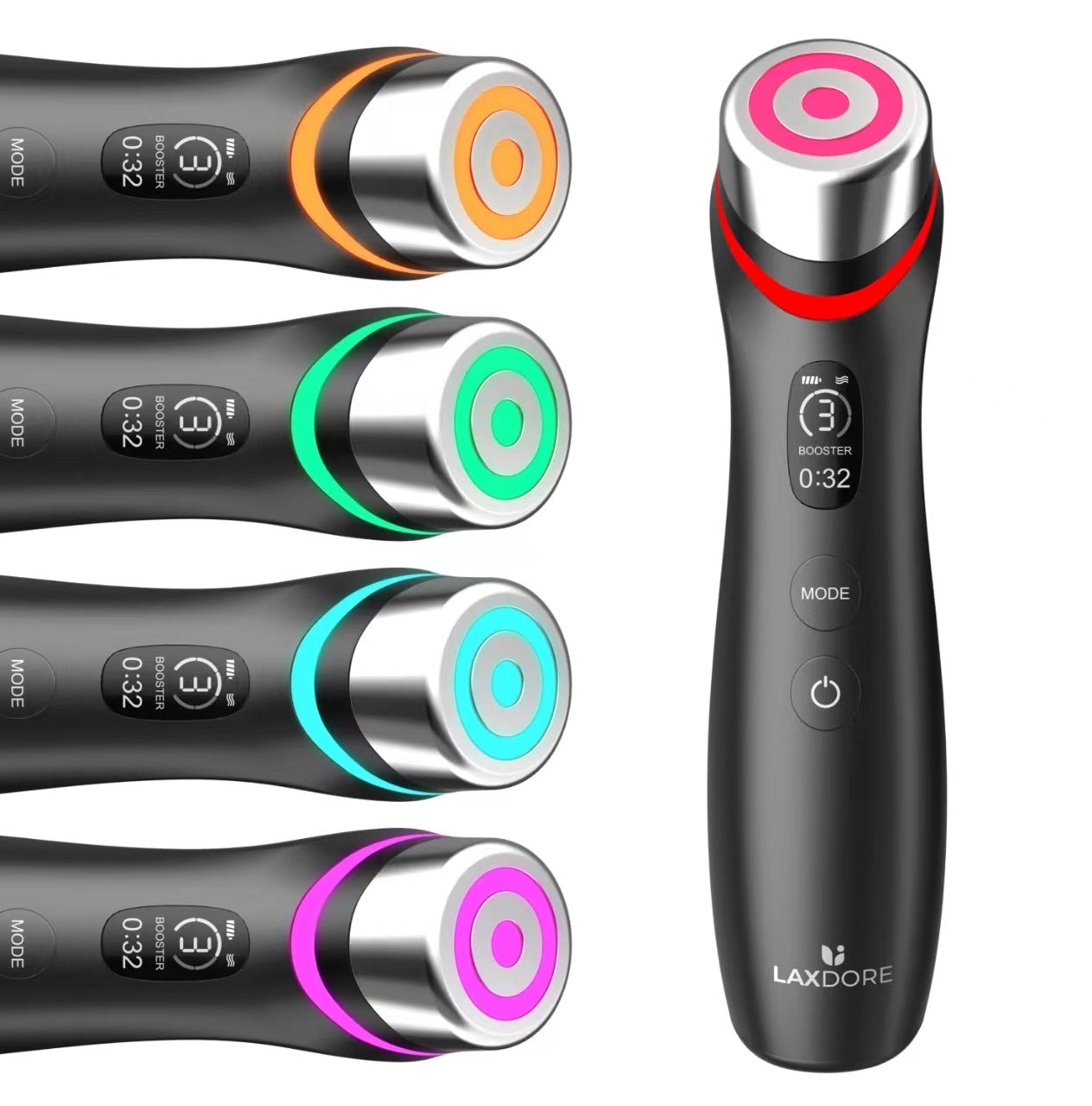 Microcurrent vibration massager red blue light water light pore beauty device