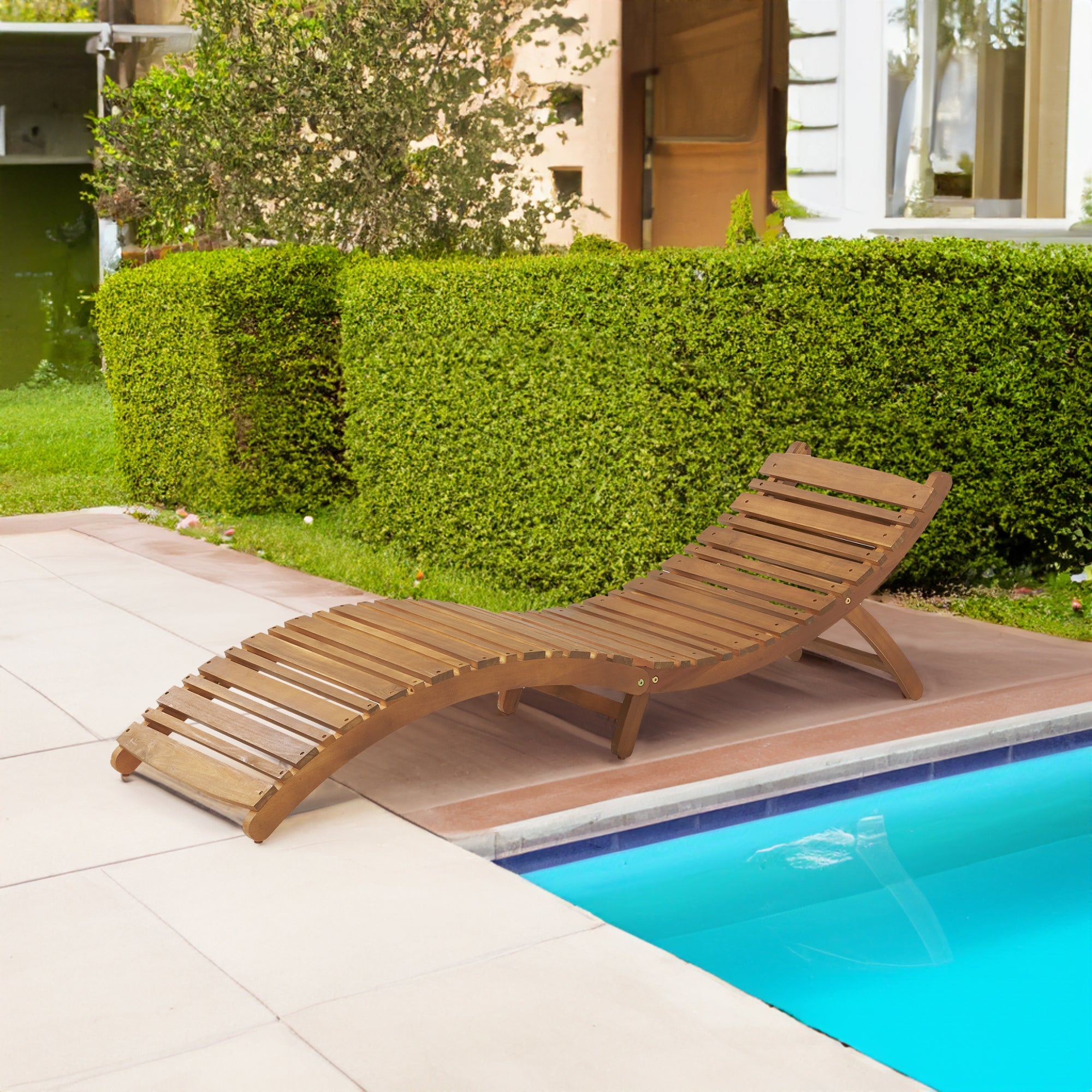LAHAINA WOOD FOLDABLE CHAISE LOUNGE