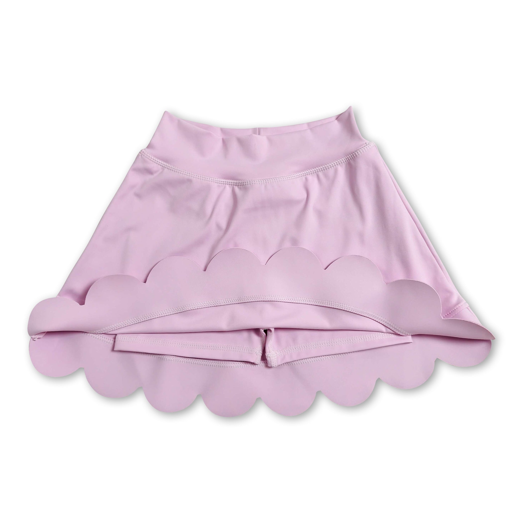 Pink scallop kids girls summer activwear skirt