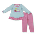 Long sleeves stripe constructions top leggings girls clothes