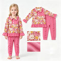Long sleeves floral pullover ruffle pants girls fall clothes
