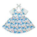 Short sleeves dolphin seaweed kids girls summer dress