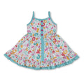 Straps leopard ruffle kids girls summer dresses