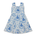 Sleeveless light blue bow castle kids girls athletic dresses
