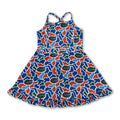 Straps camo crocodile kids girls team athletic dress