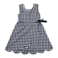 Sleeveless black plaid scallop kids girls athletic dresses